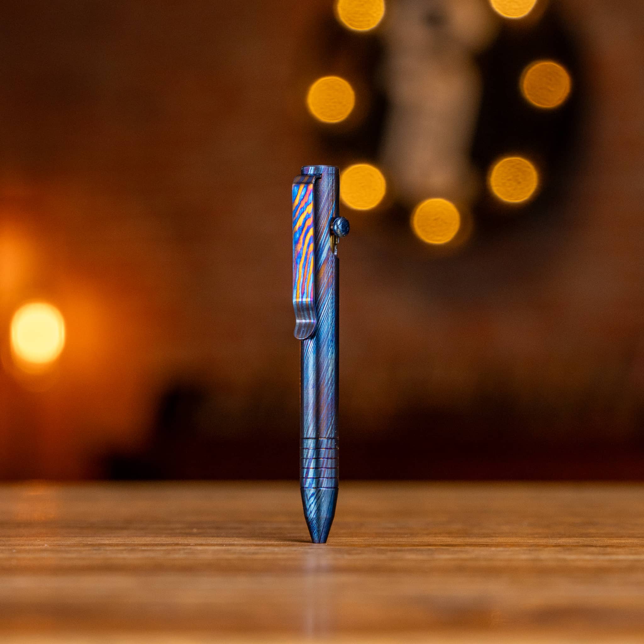 Mini Bolt Action Pen - Full Titanium Damascus - Image 11