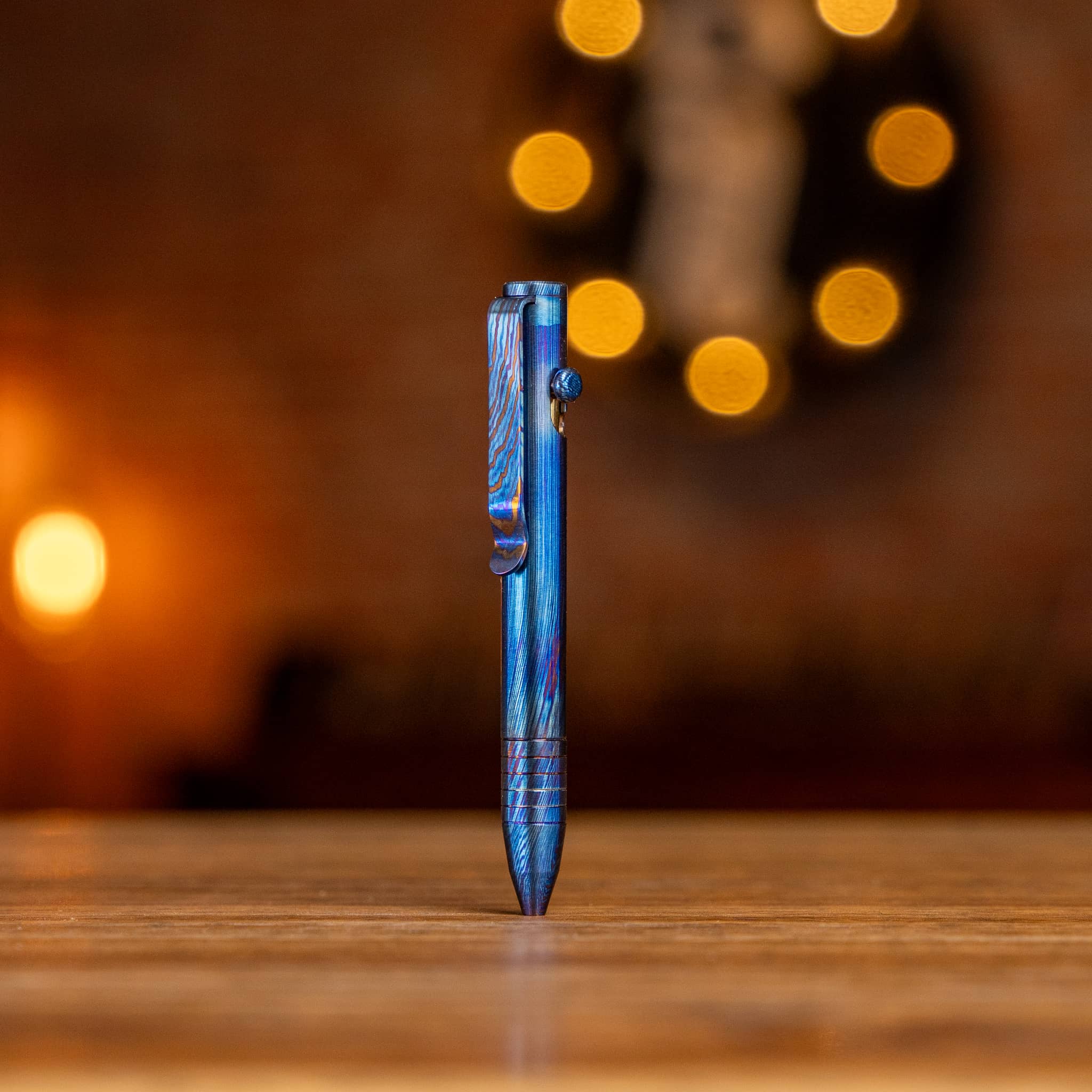 Mini Bolt Action Pen - Full Titanium Damascus - Image 3