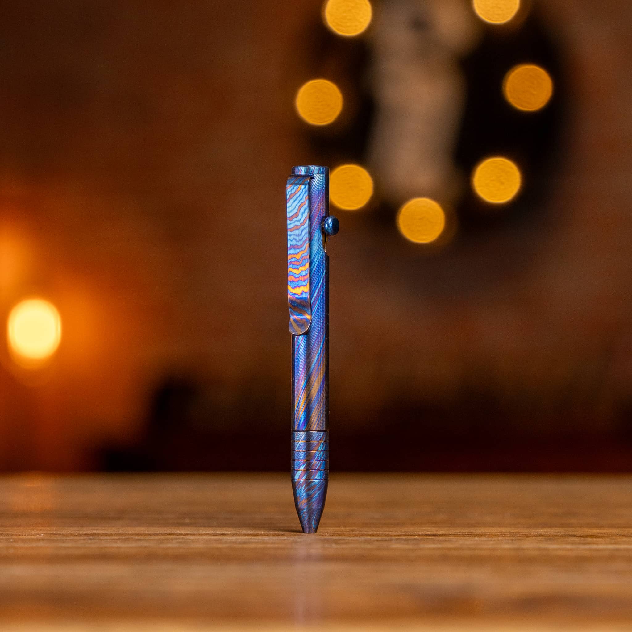 Mini Bolt Action Pen - Full Titanium Damascus - Image 5