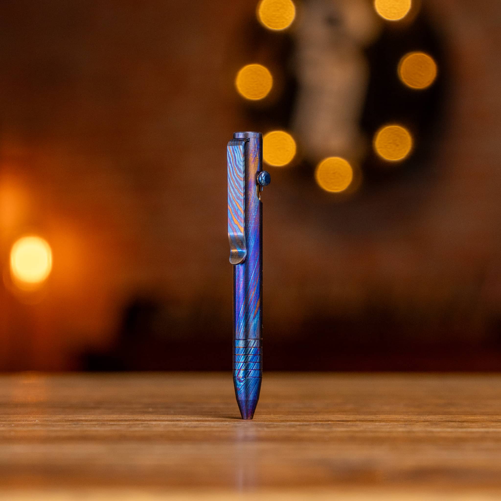 Mini Bolt Action Pen - Full Titanium Damascus - Image 6