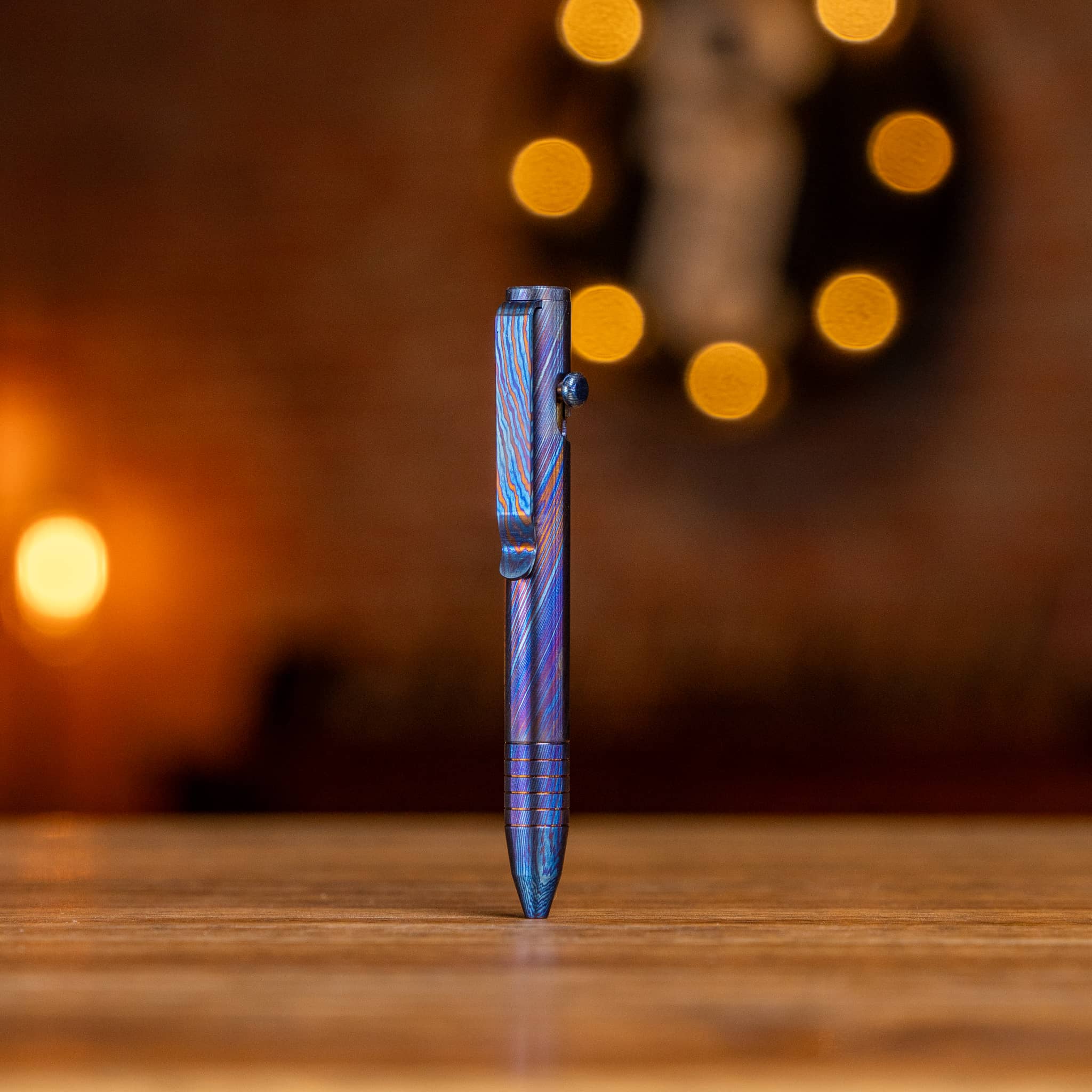 Mini Bolt Action Pen - Full Titanium Damascus - Image 7