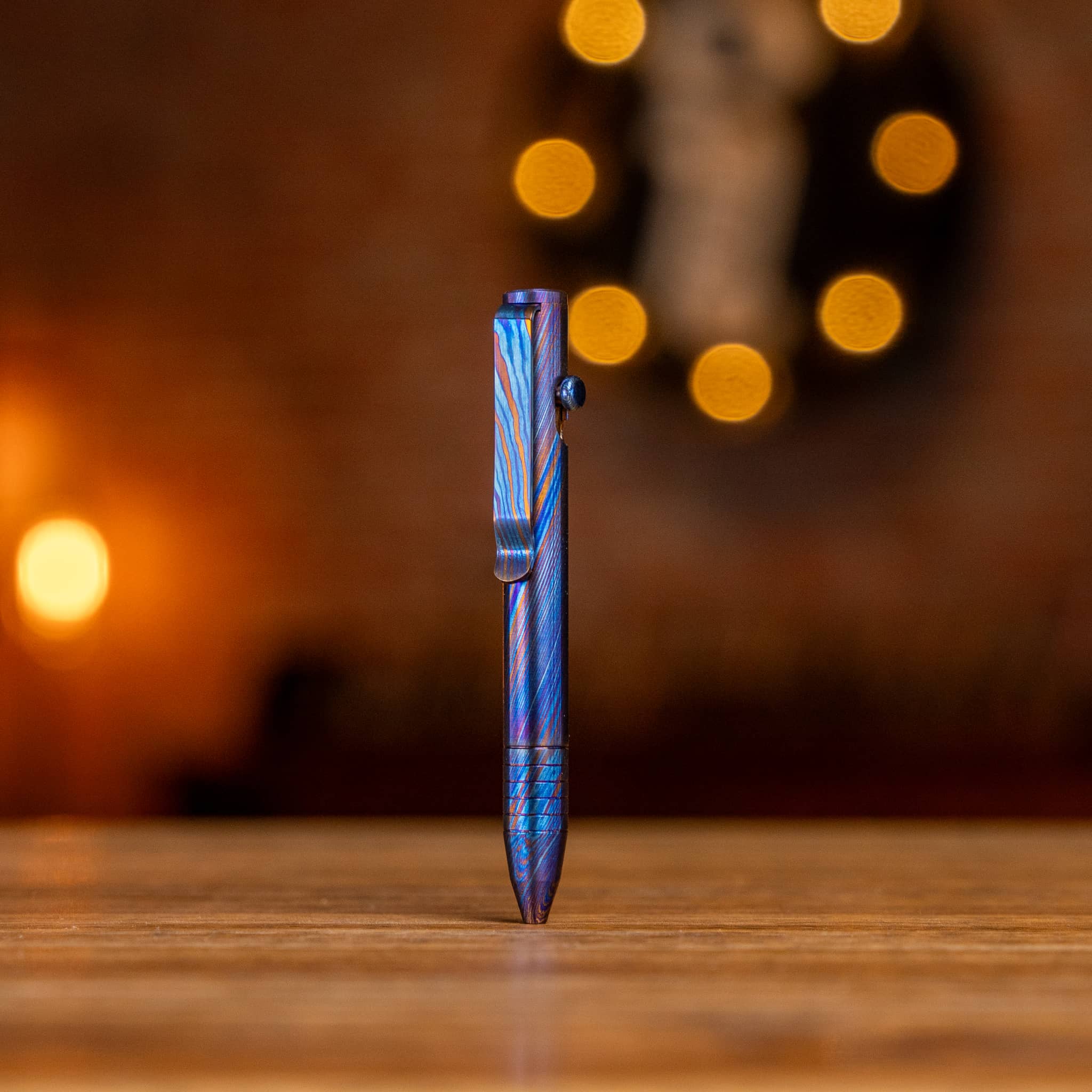 Mini Bolt Action Pen - Full Titanium Damascus - Image 9