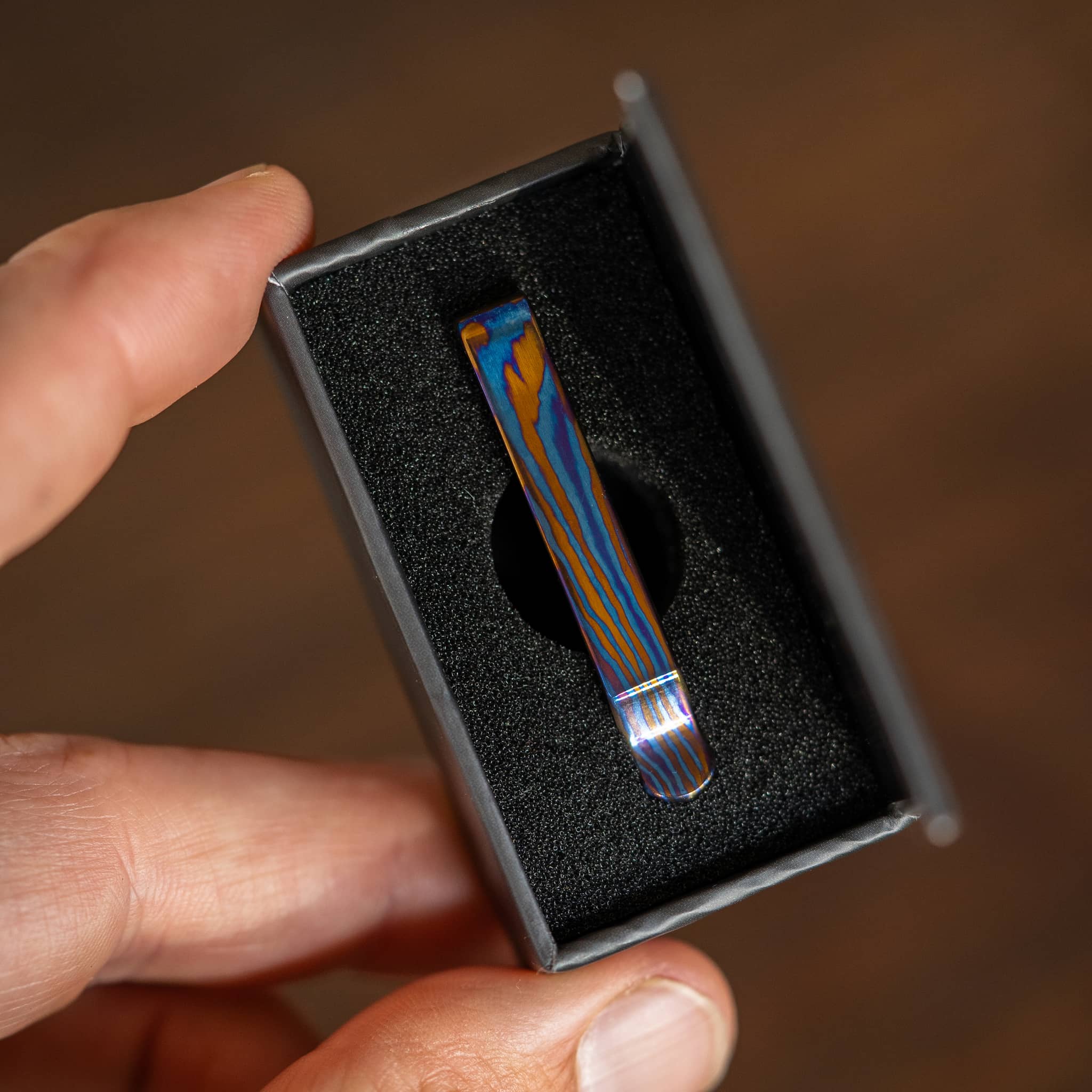 Titanium Damascus CNC Milled Pocket Clip - Image 4