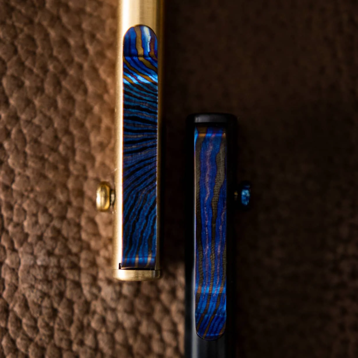 Titanium Damascus Pen Clip - Image 11