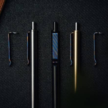 Titanium Damascus Pen Clip - Image 12