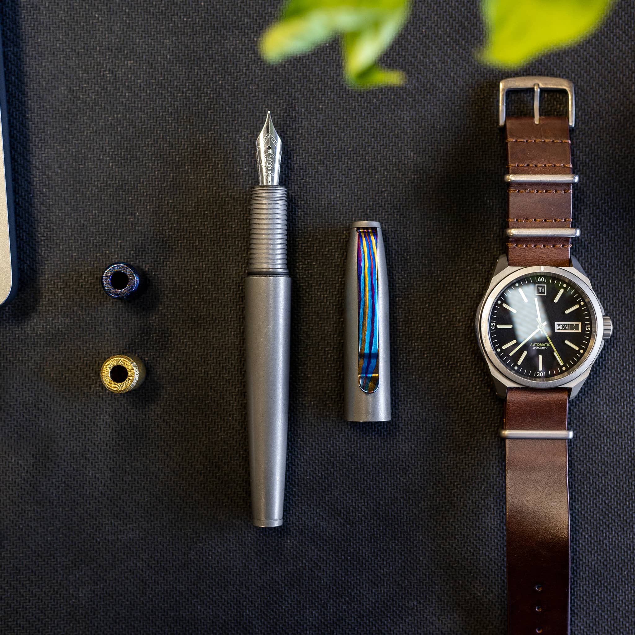 Titanium Damascus Pen Clip - Image 14