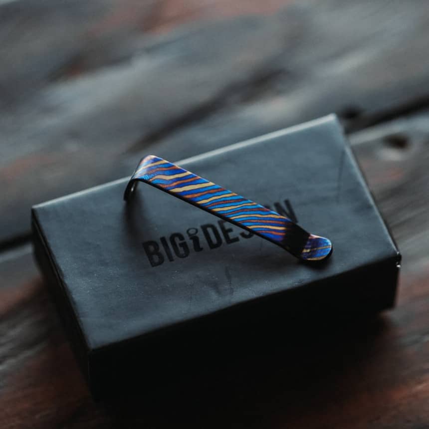 Titanium Damascus Pen Clip - Image 3