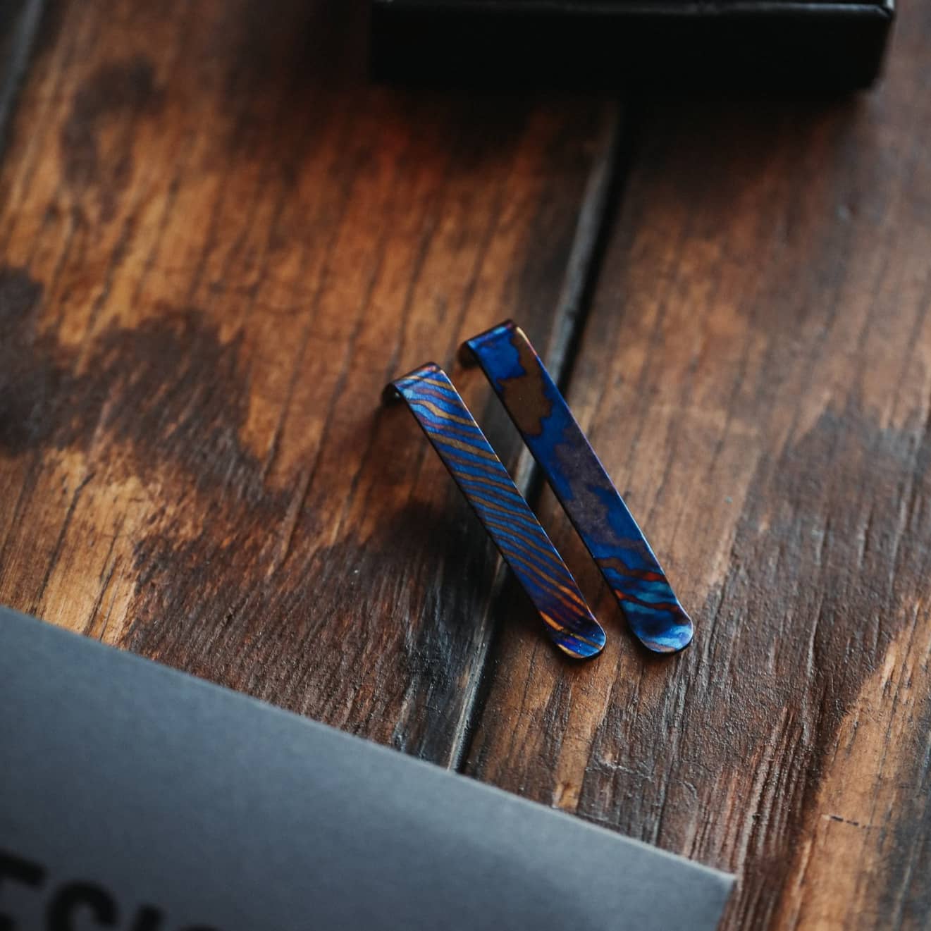 Titanium Damascus Pen Clip - Image 4