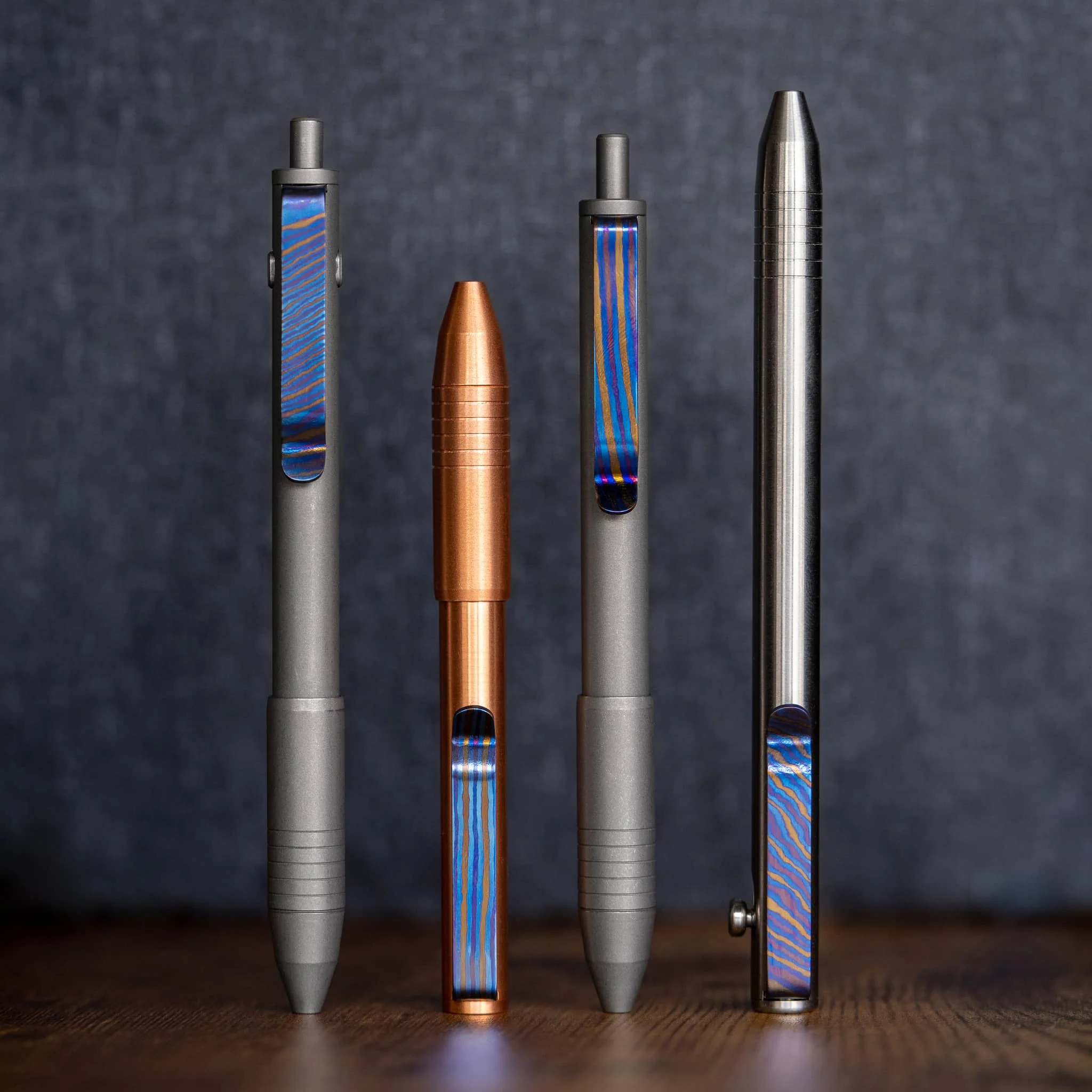 Titanium Damascus Pen Clip - Image 8